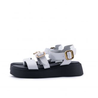 1713  Love4shoes Γυναικεία Σανδάλια ΛΕΥΚΟ