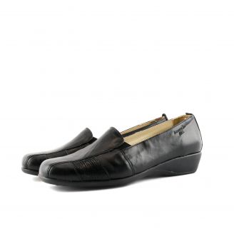 52332 BOXER Γυναικεία Loafers - Slip On ΜΑΥΡΟ