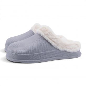 408-10 Love4shoes Ανδρικές Παντόφλες Χειμερινές ΓΚΡΙ