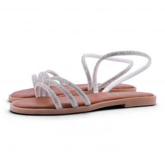 0140 Love4shoes Γυναικεία Σανδάλια ΛΕΥΚΟ