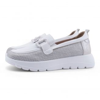 25M269 Mysoft Γυναικεία Μοκασίνια - Loafers - Slip On ΛΕΥΚΟ