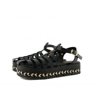 11-17 LOVE4SHOES Γυναικεία Σανδάλια ΜΑΥΡΟ