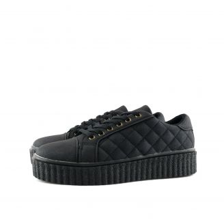 22-03 LET'S WALK Γυναικεία Sneakers ΜΑΥΡΟ