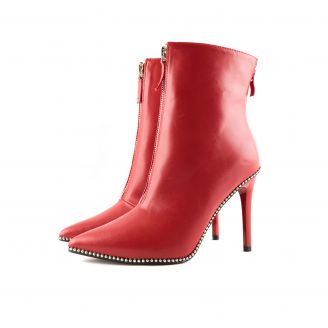 529 Love4shoes Γυναικεία Μποτάκια ΚΟΚΚΙΝΟ