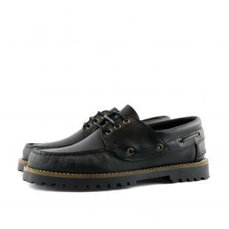 150 ROMEO Ανδρικά Boat Shoes ΜΑΥΡΟ